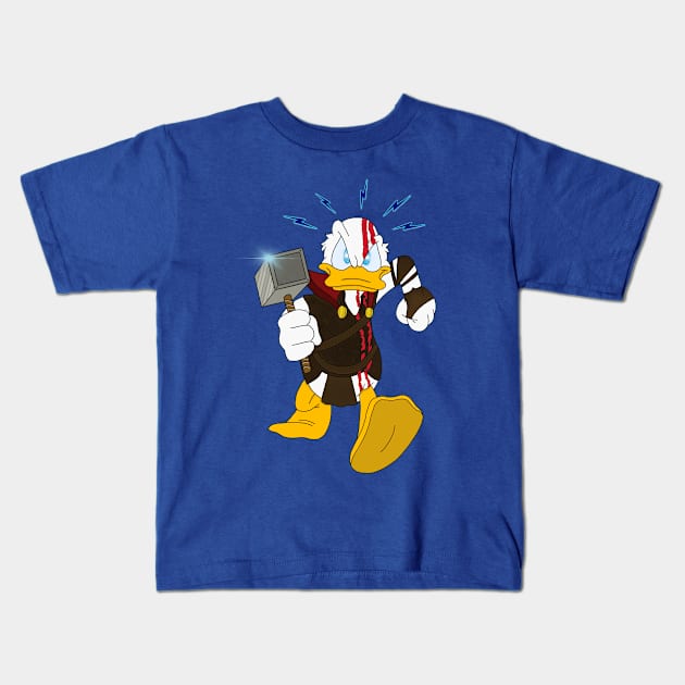 Duck of Thunder Kids T-Shirt by WkDesign